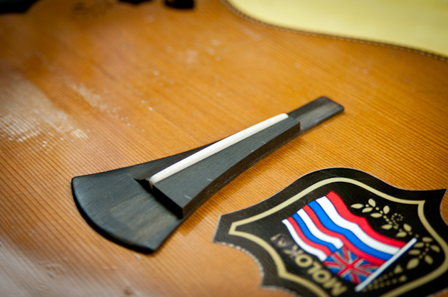 eddie-vedder-ukulele-update-3 Eddie Vedder's ukulele bridge new back installed